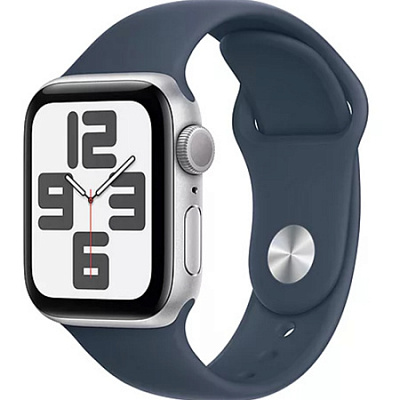 Смарт-часы Apple Watch SE 2024, 44 мм, серебристый/синий